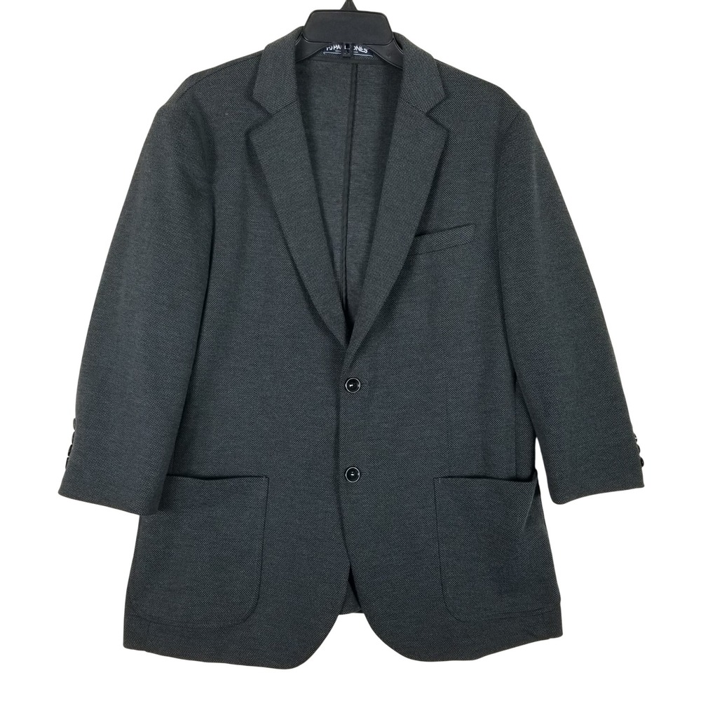 PJ‎ Paul Jones Blazer Mens Size L Grey Textured Knit Two Button Sport Coat